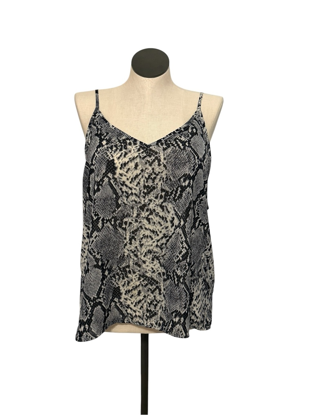 SHEIN Black & Cream Snake Print V-Neck Cami